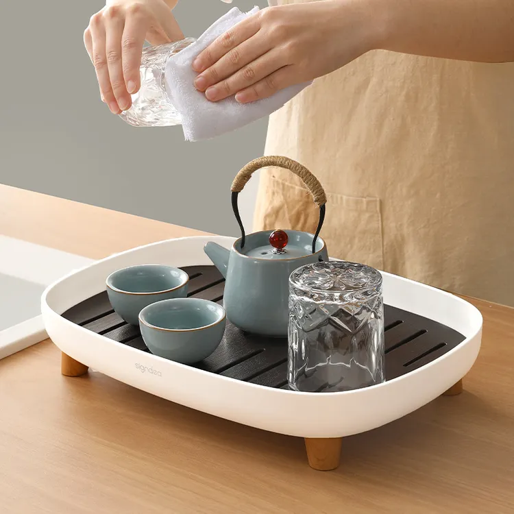 日式茶盘家用小型2023新款办公室茶具杯简易干泡台储水式沥水托盘