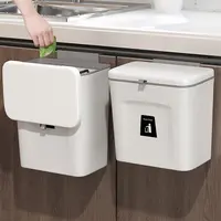 厨房垃圾桶带盖家用橱柜门壁挂厕所卫生间客厅纸篓厨余挂式收纳筒