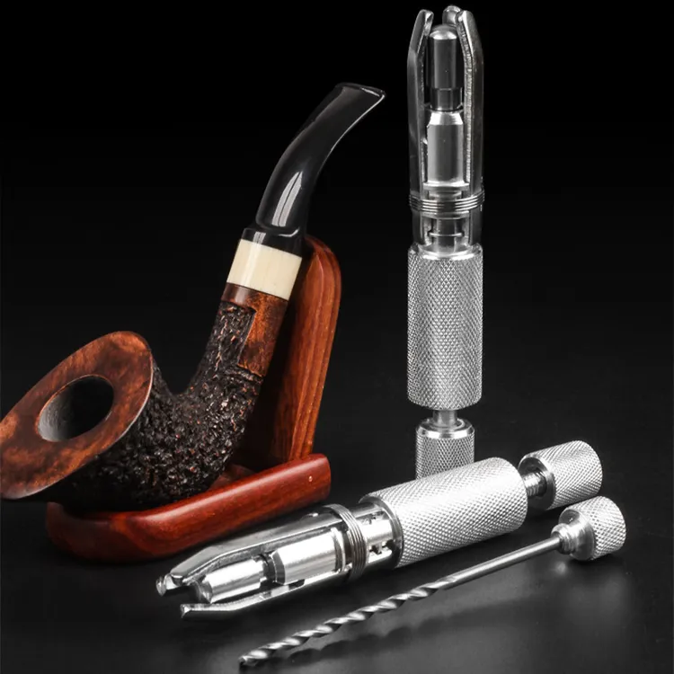 烟斗修碳刀修碳器6刀刃烟斗配件清洁工具可调节式带钻头式通针