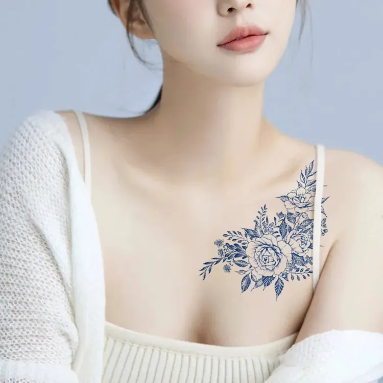 【草本素花】素花男款女款纹身贴持久防水防汗草本果汁纹身贴半永久