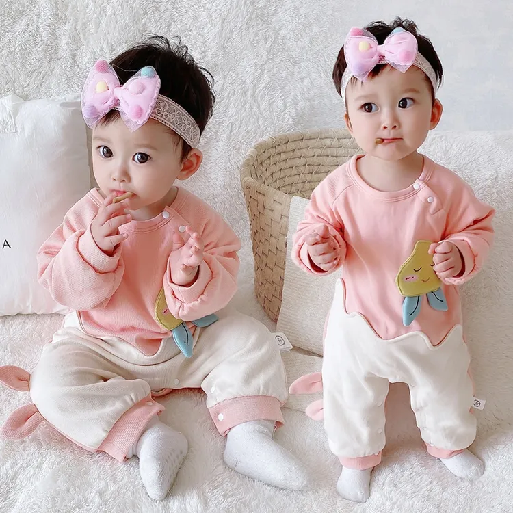 【多米牛】甜香水果春秋款桃子长袖哈衣