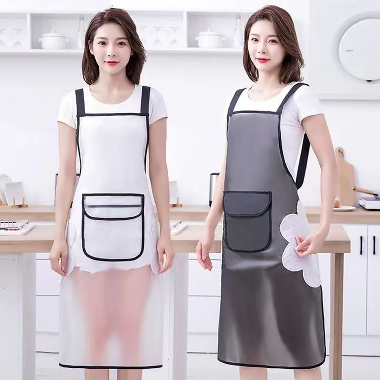 加长款防水防油围裙厨房专用家用免洗透明TPU围腰男女水产工作服