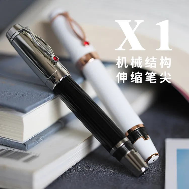 MAJOHN末匠X1机械伸缩钢笔EF尖短款墨囊钢笔旋转伸缩隐藏式笔尖男