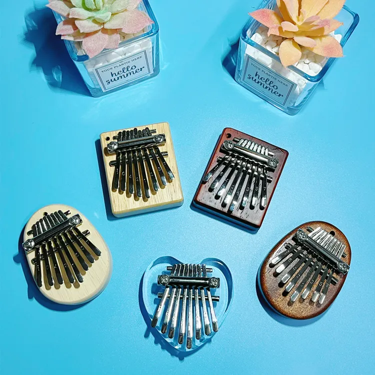 迷你拇指琴小8音水晶卡林巴玩具乐器挂饰可爱小乐器KALIMBA17音
