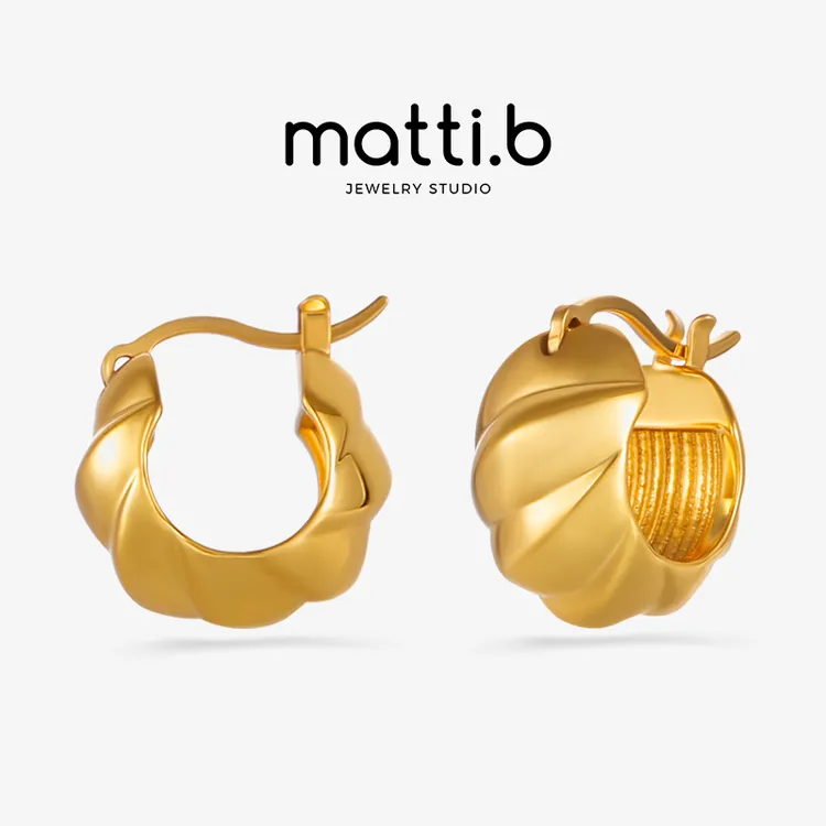 铜合金耳饰 简约高级感螺旋ins百搭女士时尚气质个性小众耳扣1531