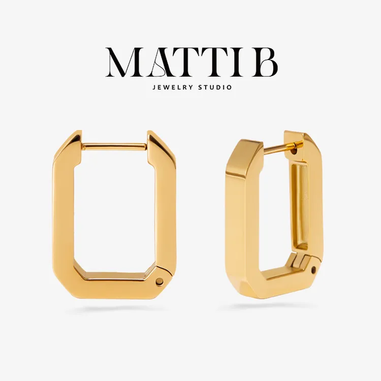 钛钢耳饰 极简风小众设计长方形冷淡风新爆款气质轻奢耳环女1786 商品图