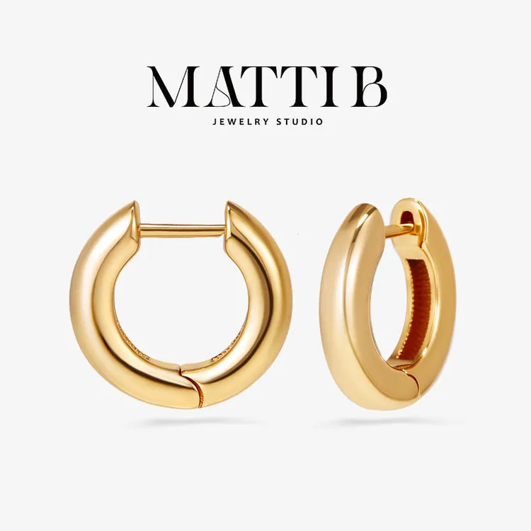 铜合金耳饰 耳圈女高级感光面百搭新款爆款素圈圈轻奢耳环女1753 