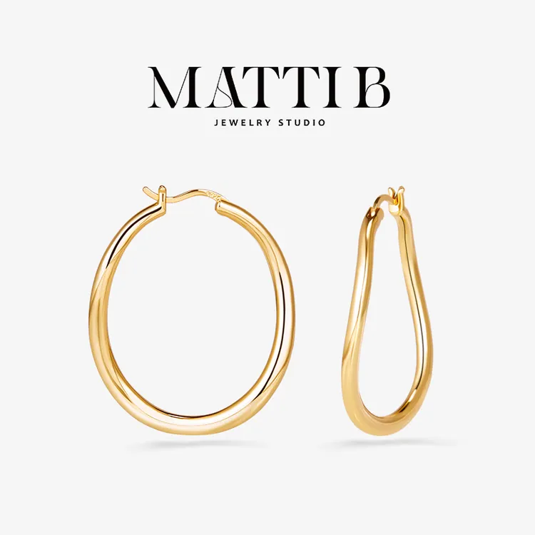 铜合金耳饰 极简气质光面圈圈欧美风素圈个性高级感新款耳环1806 