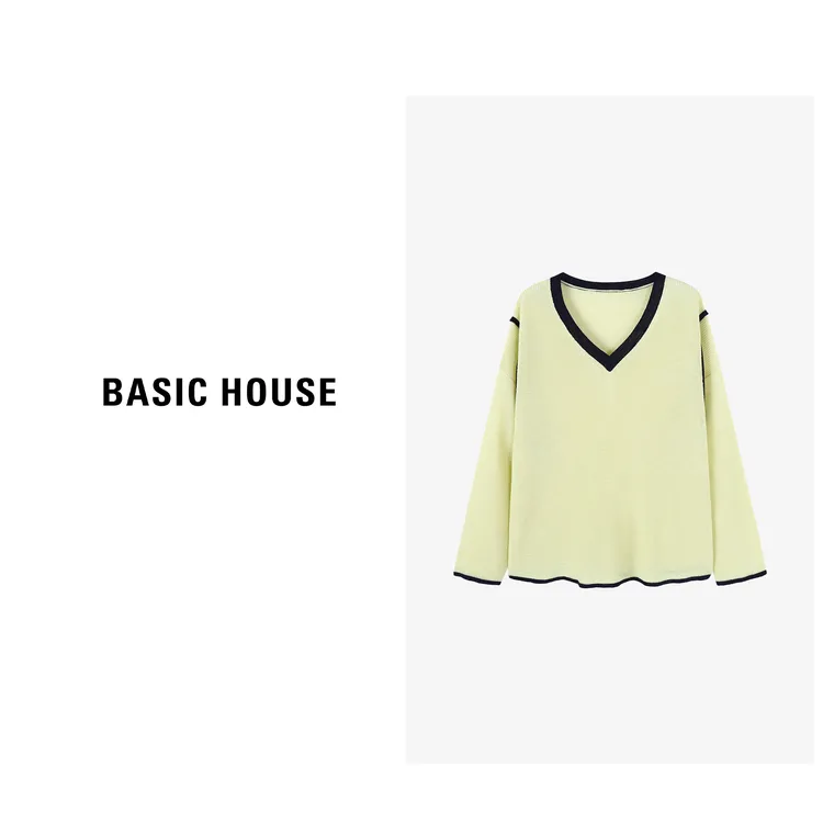 Basic House/百家好洋气防晒罩衫休闲百搭长袖针织衫-B0624S5R972