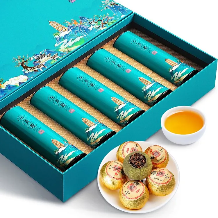 正宗生晒新会小青柑普洱熟茶自己喝云南宫廷陈皮柑普洱茶叶礼盒装