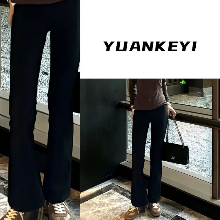 YUANKEYI 【2.0暖暖裤】山羊绒微喇裤轻装滑