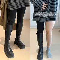 【胖佳佳】定制加宽长筒靴秋冬百搭显瘦拼接高筒靴女H624P19017