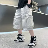 男童工装短裤夏季薄款2025中大童过膝七分裤宽松儿童夏装中裤洋气