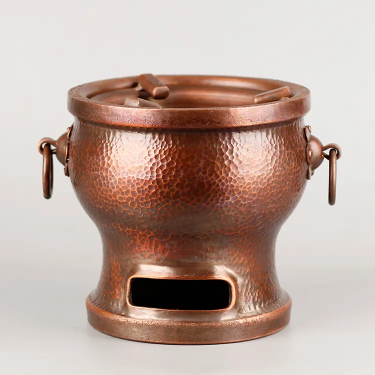清沁堂围炉煮茶手工紫铜炭炉家用烧水炉酒精炉侘寂风茶器保温火钵