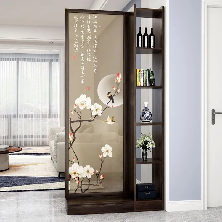 新中式屏风入户置物柜玄关柜遮挡客厅装饰办公室家用卧室隔断柜子