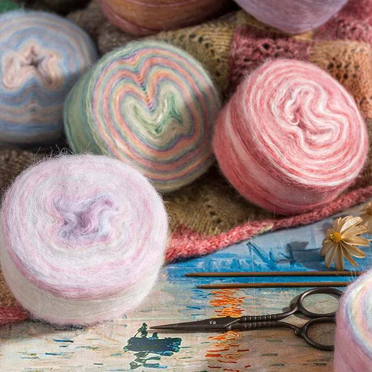 苏苏姐家 印象日出手工diy毯子围巾毛衣花束毯毛线