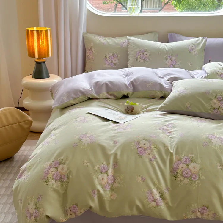 新疆长绒棉全棉四件套 小清新高颜值高品质纯棉学生宿舍三件套