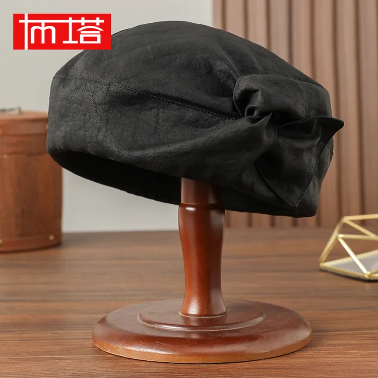 布塔遮阳帽百搭优雅古典复古发饰时尚女士桑蚕丝香云纱PT2130