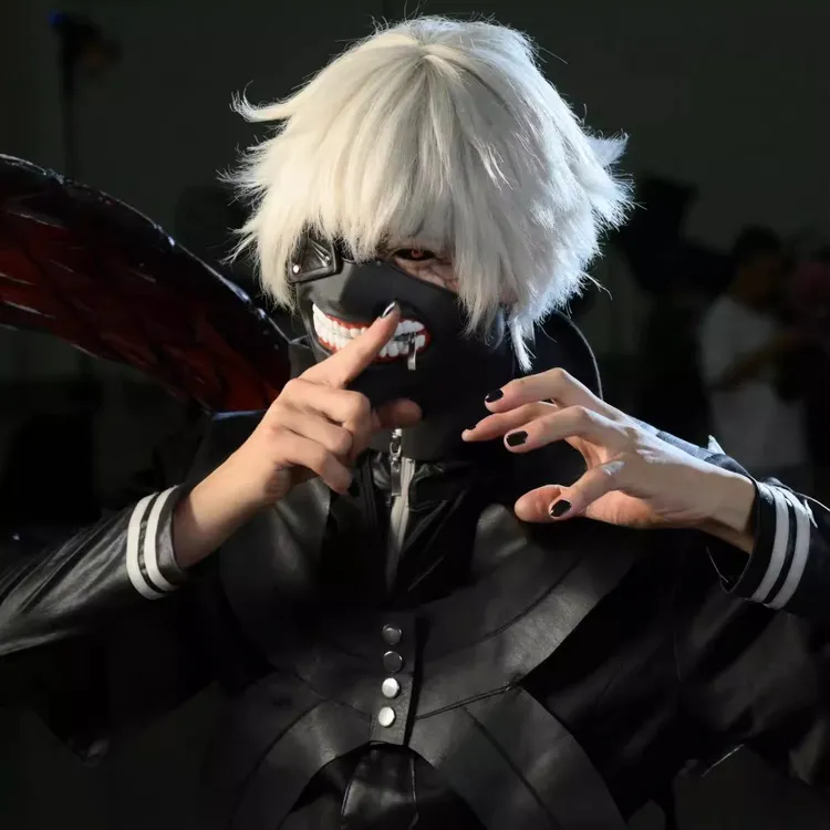 第五代3D立体透气东京食尸鬼金木研cosplay二次元动漫半脸面罩