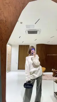 THREE GOOOD/三吉【放价了】冬日恋岛圆领长款针织衫 ZZ240048