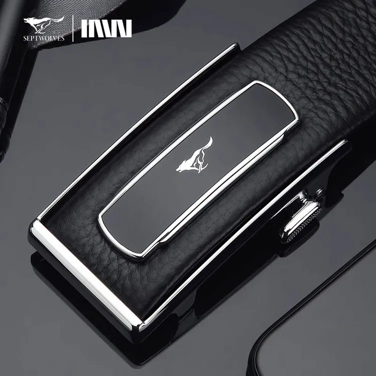 七匹狼内扣皮带男款腰带男士潮流自动扣款男式裤带内穿品牌裤腰带