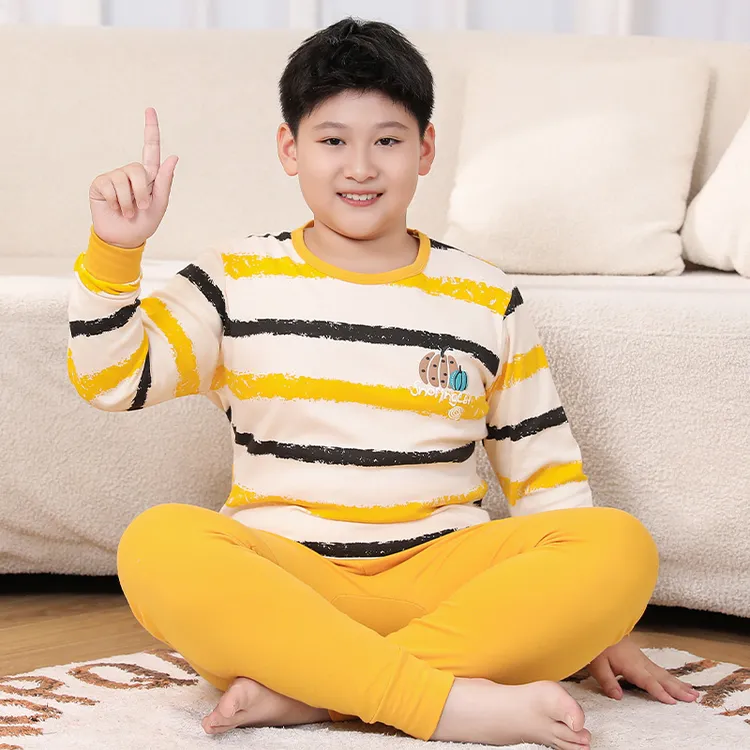 青少年胖童秋衣秋裤男童纯棉加肥加大保暖大童全棉毛衫内衣裤套装