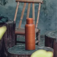 传家壶竹雅 非遗扣丝竹编纯钛限量收藏保温壶真皮袋1.4L