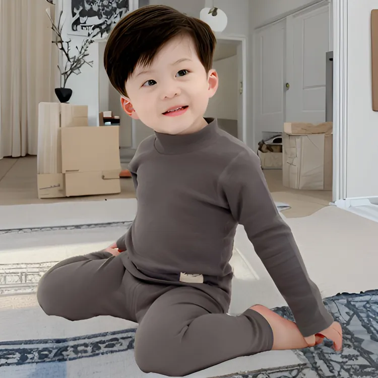 儿童秋衣秋裤无骨秋冬宝宝半高领纯棉加厚保暖男女童内衣套装打底
