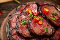 湖南邵阳农家柴火烟熏特制猪血丸子土猪五花肉馅5个包邮