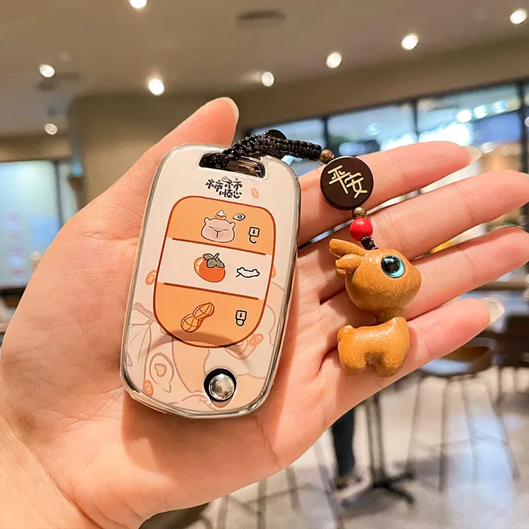 五菱宏光马卡龙三代钥匙套迷你miniev缤果3代宝骏Nano车壳扣凯捷