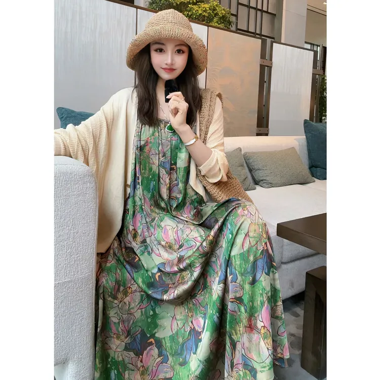 Linda姐高端线【尤莱特】夏季高贵大气吊带裙女装连衣裙AA4LYH212