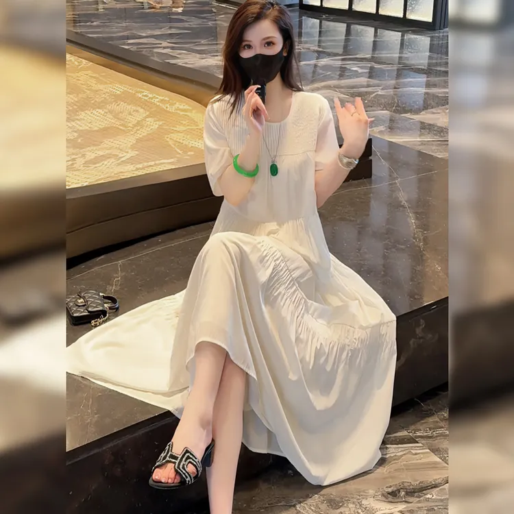 Linda姐高端线【尤莱特】夏季新款优雅气质显瘦连衣裙AS4LJS2074