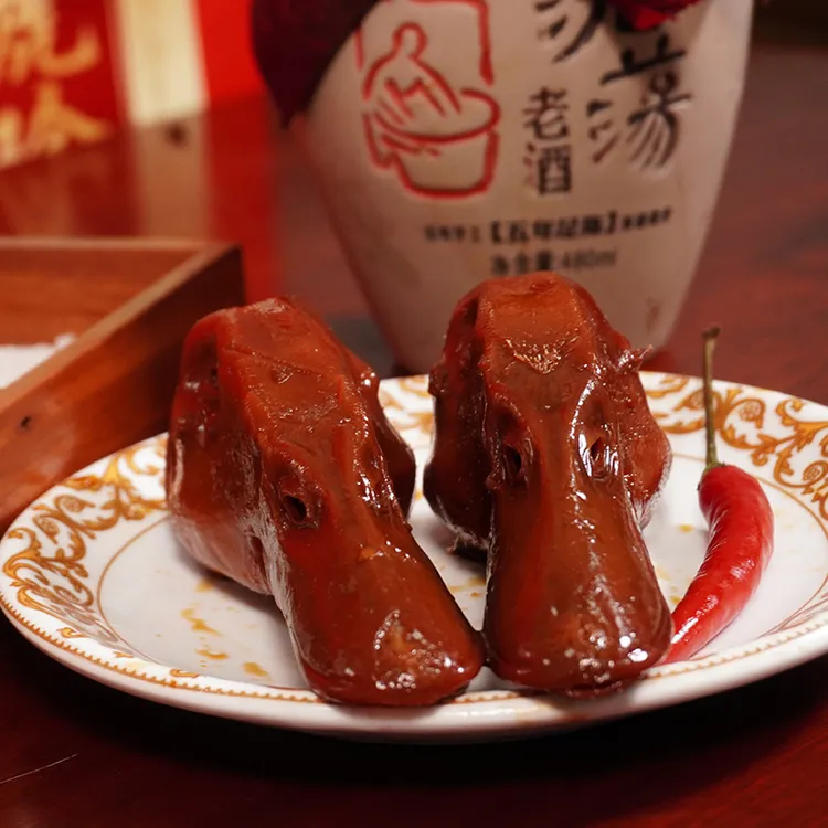 文虎五香鸭头 古法卤制 现做现发新鲜美味 5个/10个 酱香浓郁