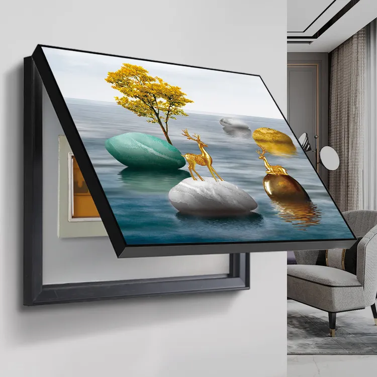 电表箱装饰画免打孔现代简约配电箱轻奢挂画遮挡箱电闸箱无痕墙画