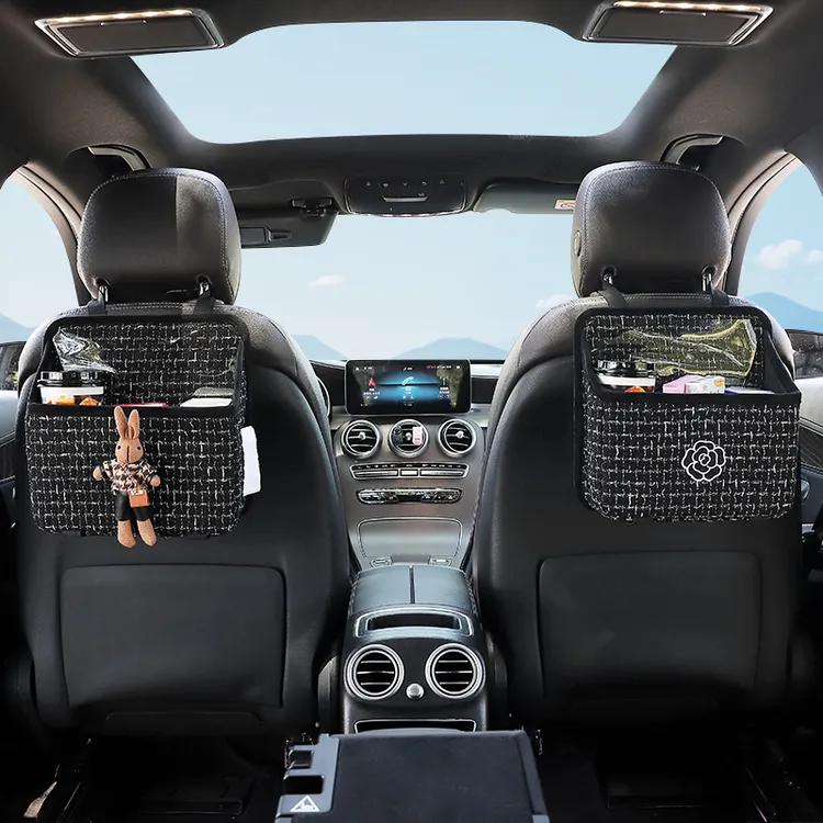 车载多功能纸巾盒挂式轻奢抽纸盒车上专用置物架女网红汽车收纳盒