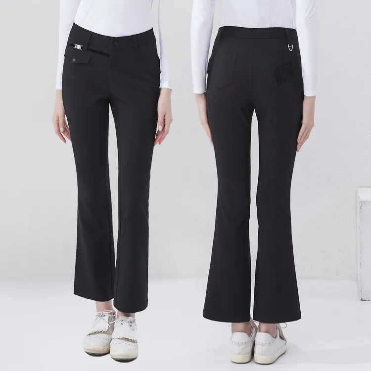 高尔夫女裤新款高腰春夏季弹力微喇叭长裤GOLF时尚修身运动球裤女