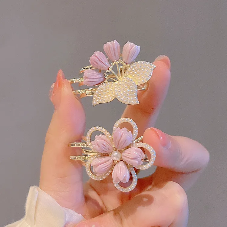 精致居家好物朵珍珠小号抓夹发夹女侧边夹刘海夹碎发森系甜美新款
