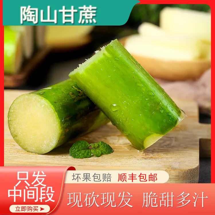 陶山甘蔗包邮装3-5斤脆甜甘蔗新鲜正宗水果无果节手撕青皮甘蔗