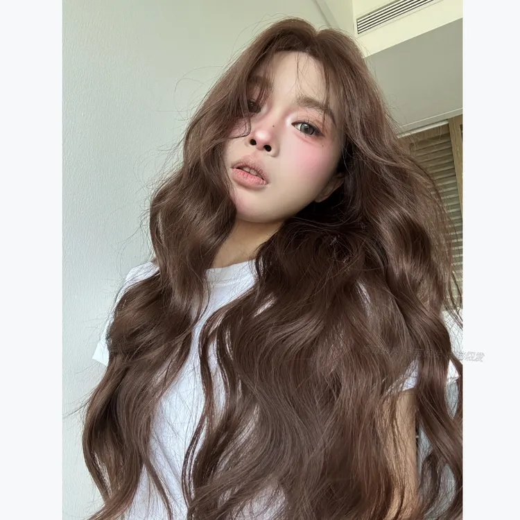 娜莓【最新版精修-济州岛恋人】小额蕾丝棕色波浪卷大头皮爆款假发