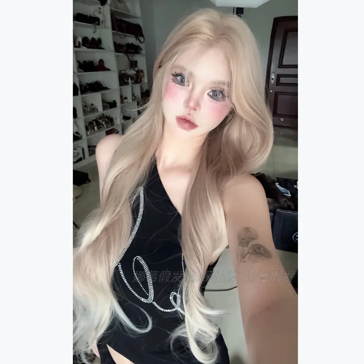 娜莓【特务芭比】精修渐变色蕾丝假发女生自然网感设计感全头套假发