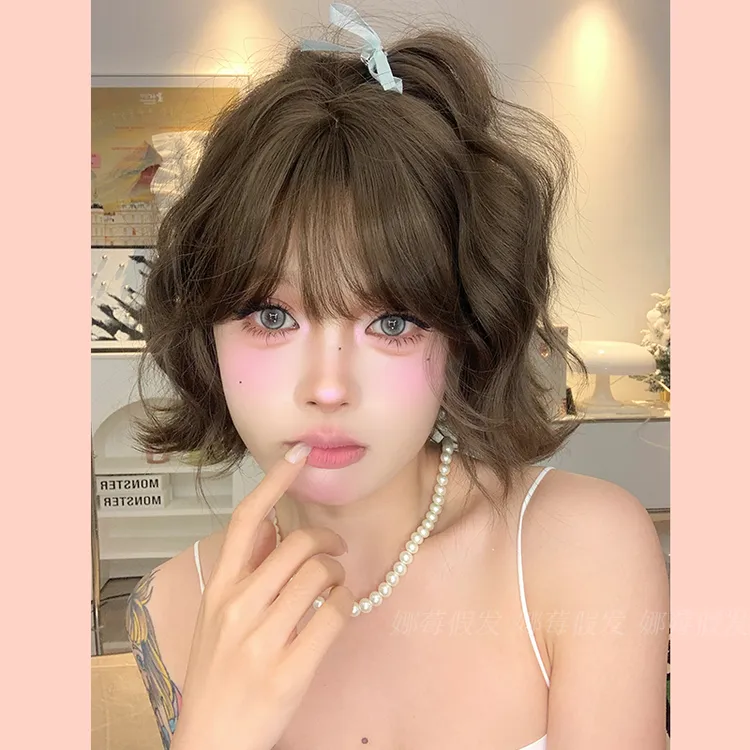 娜莓宅女日记冷棕色蛋蛋卷短发显瘦公主可爱二次元短发假发