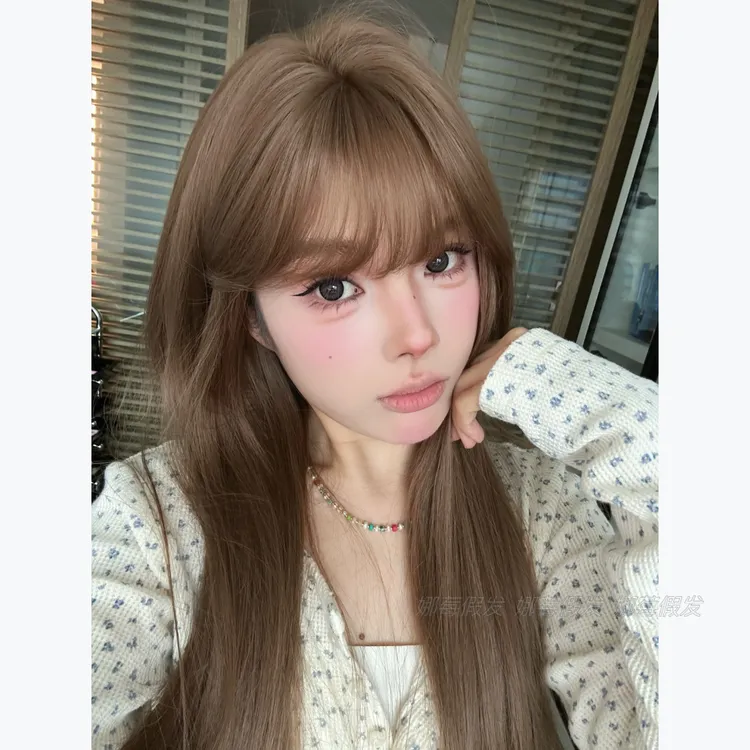 -【成为露思】焦糖暖棕色直发机织自然日常新品女生学生全头套C假发