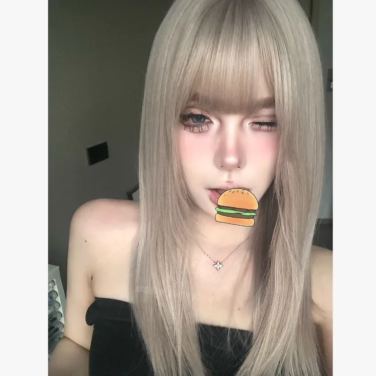 晴天专属浮力【时髦精】灰棕色假发中长直发自然日常网感全头套假发