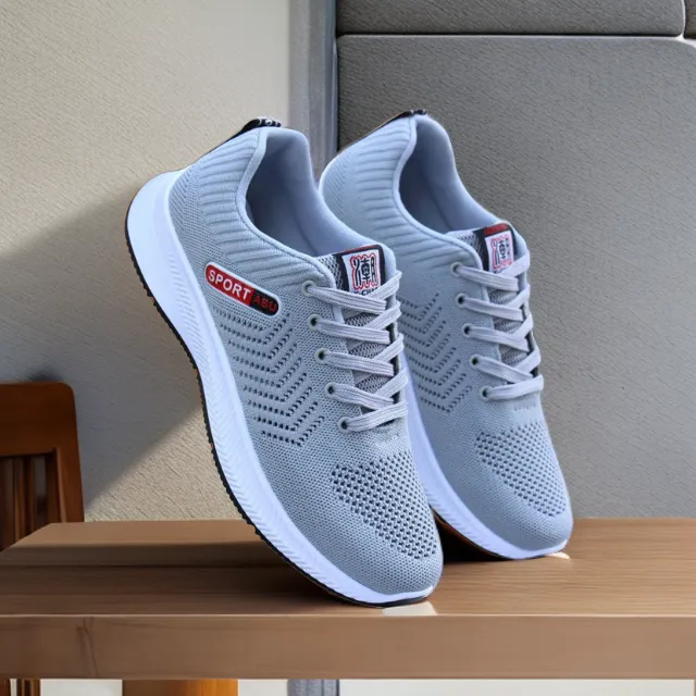 春季新款男鞋飞织透气休闲鞋运动鞋中老年男鞋舒适爸爸鞋老爷爷鞋