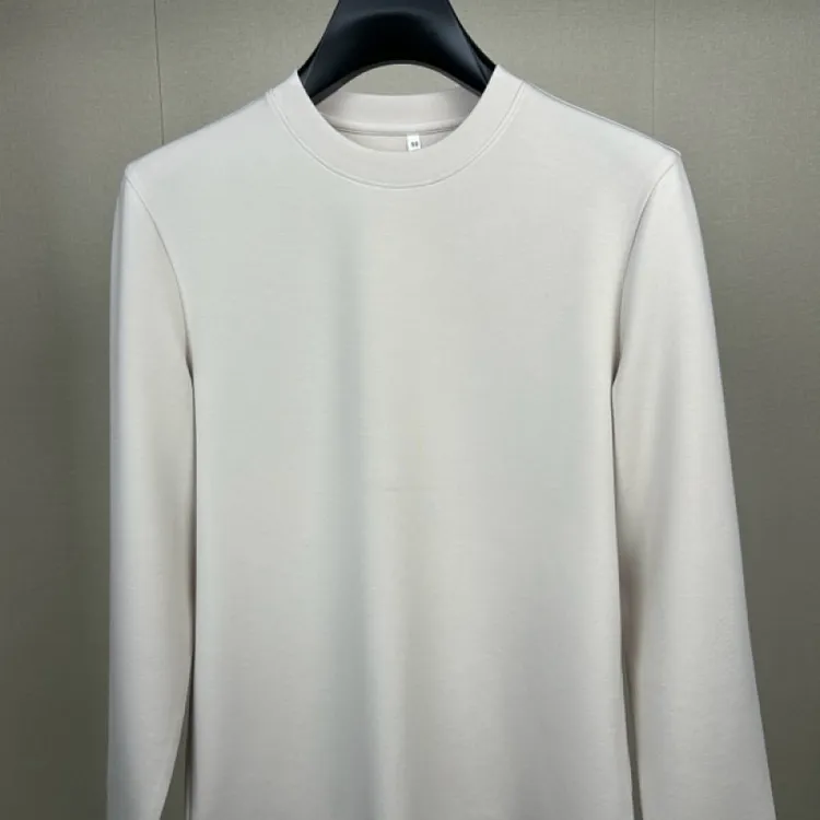 秋冬男士纯色圆领修身弹力打底衫2237