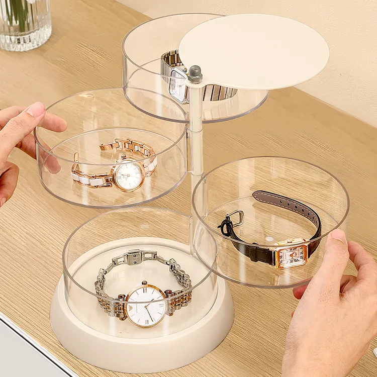 透明手表收纳盒旋转多层腕表收藏手链表带首饰品简约整理盒2025款