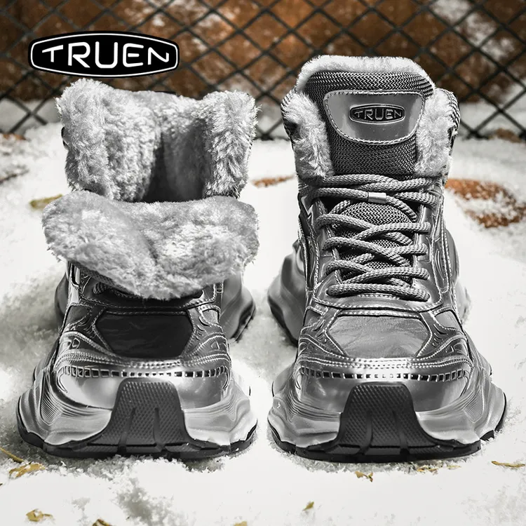 真恩雪地靴男俄罗斯极寒户外零下40度冬季加绒加厚保暖东北大棉鞋