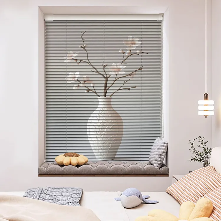 免打孔百叶印花印花帘防油高级感浴室厨房卫生间卧室卷帘遮阳帘