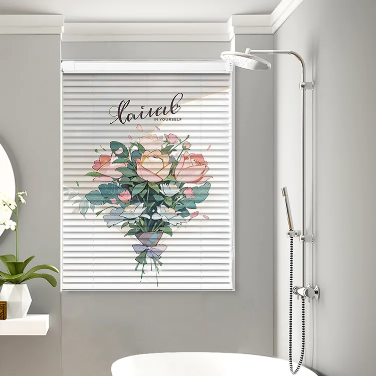卫生间定制百叶帘现代时尚清新生活浴室窗户遮光帘百叶窗帘卷帘
