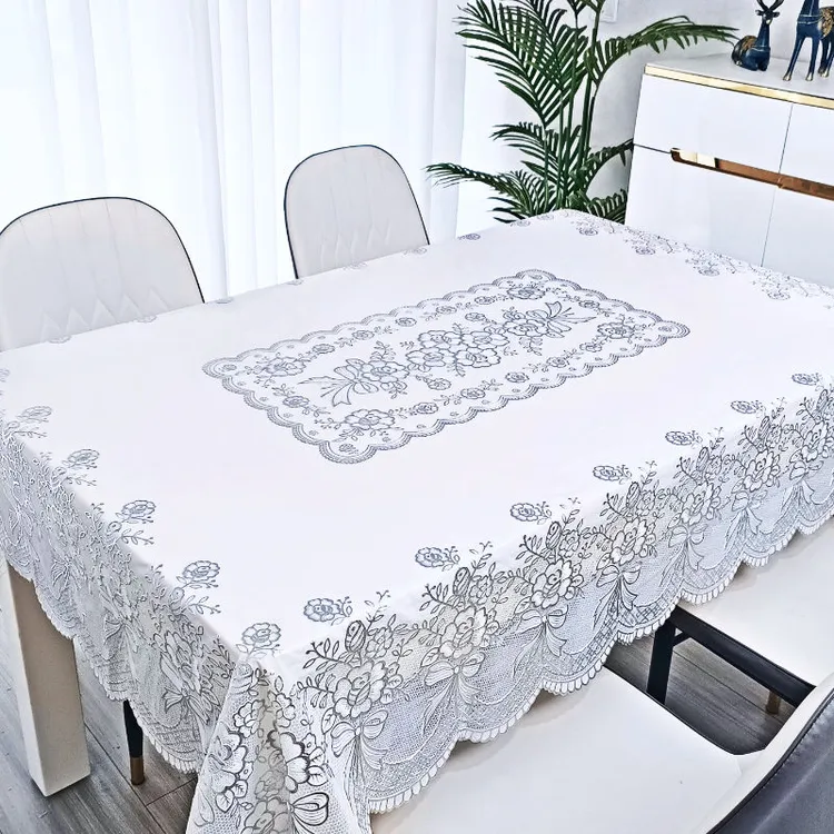 新款烫金茶几桌布防水防烫防油免洗PVC餐桌台布加厚长方形桌布